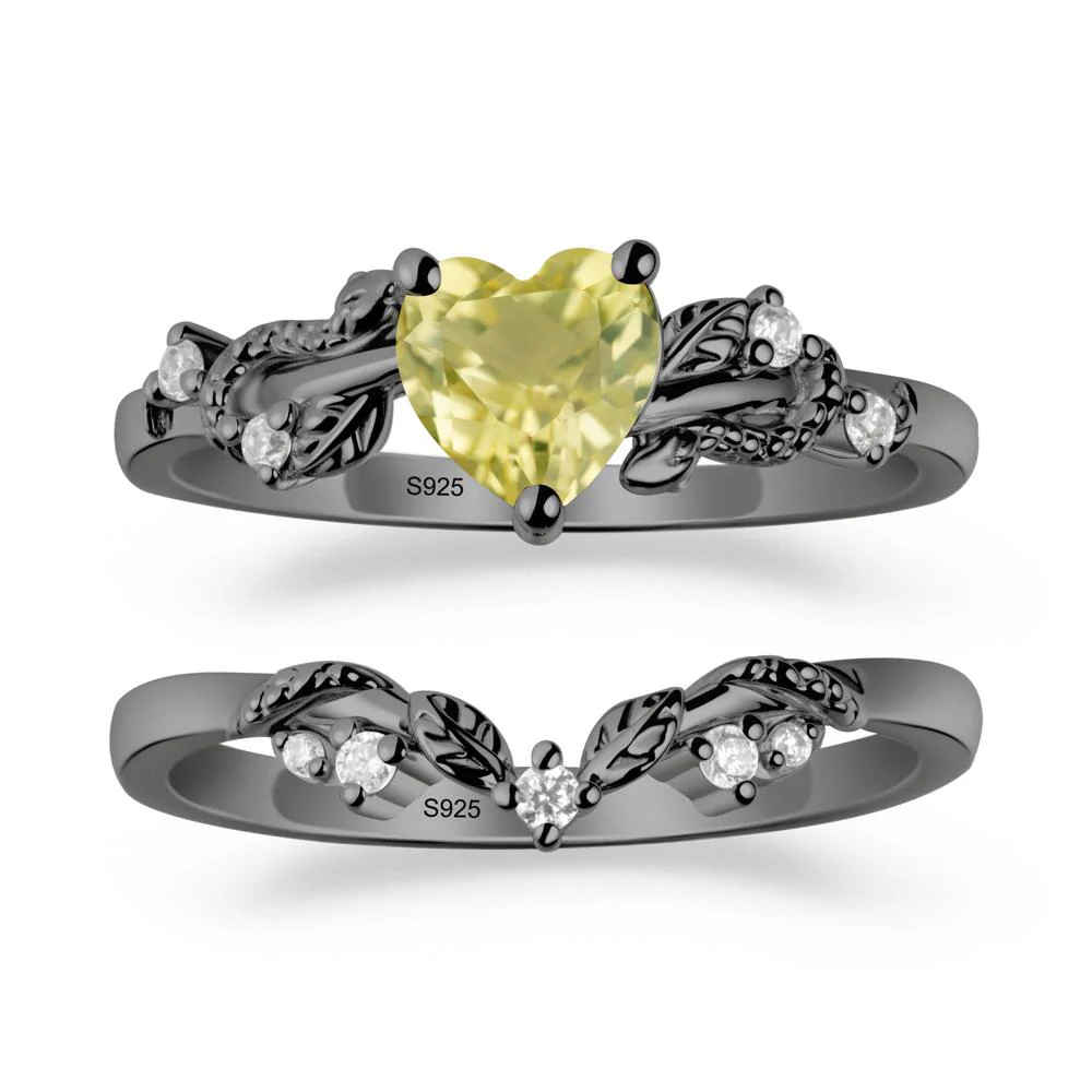 Leaf Design Lemon Quartz Ring Set - Image 7