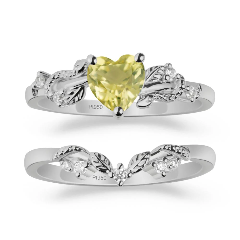 Leaf Design Lemon Quartz Ring Set - Image 8