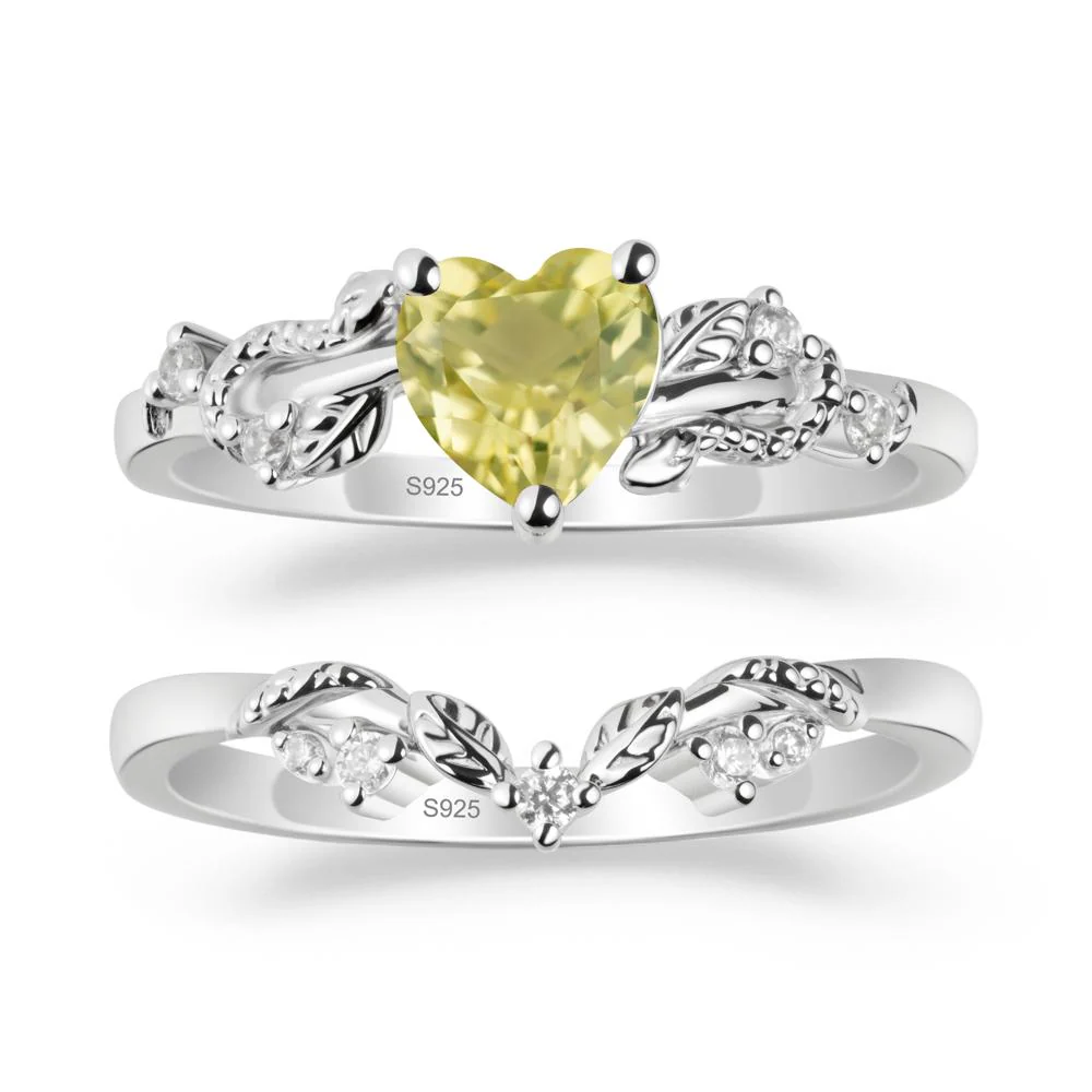 Leaf Design Lemon Quartz Ring Set - Image 9