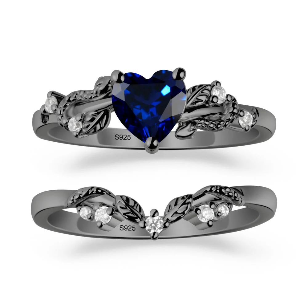Leaf Design Sapphire Ring Set - Image 7