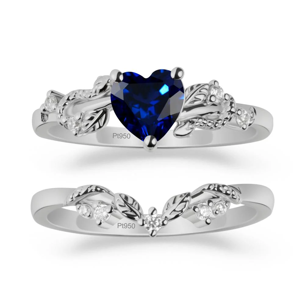 Leaf Design Sapphire Ring Set - Image 8