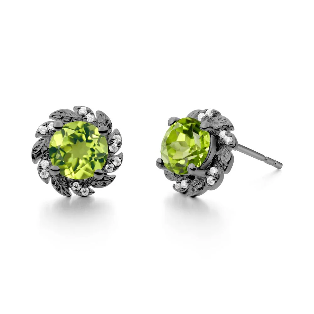 Leaf Halo Peridot Pendant Earrings - Image 5