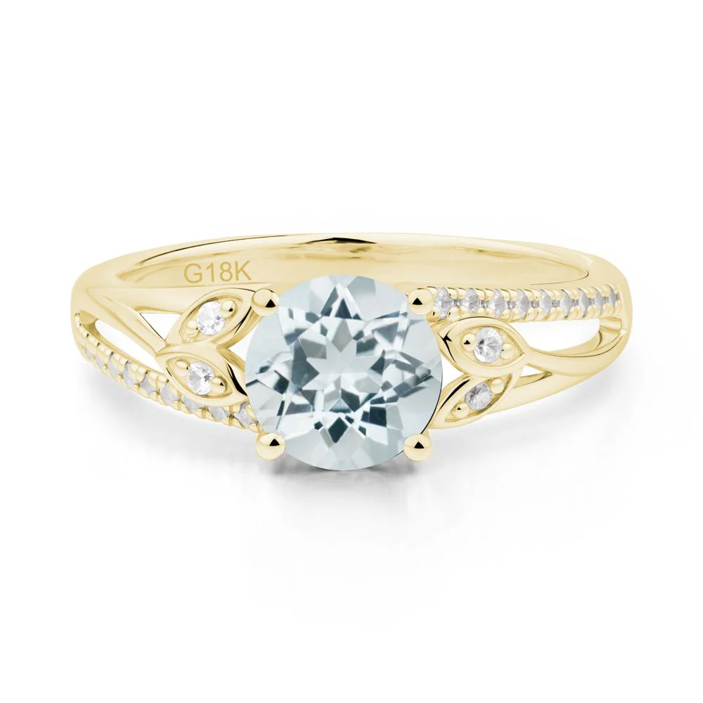 Leaf Inspired Aquamarine Engagement Ring - Image 2