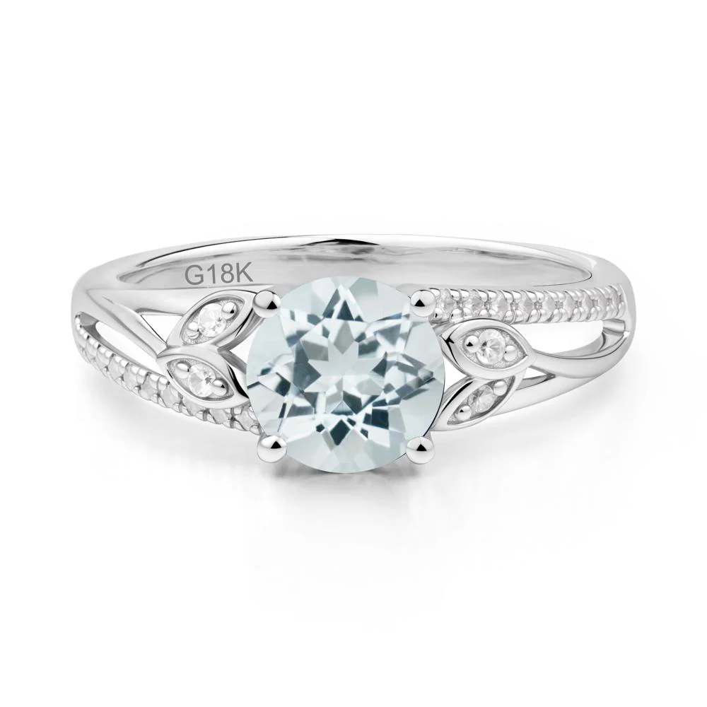 Leaf Inspired Aquamarine Engagement Ring - Image 7
