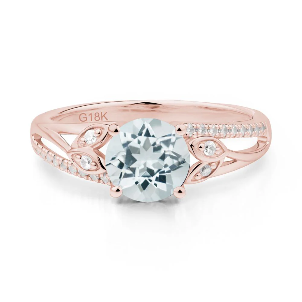 Leaf Inspired Aquamarine Engagement Ring - Image 9