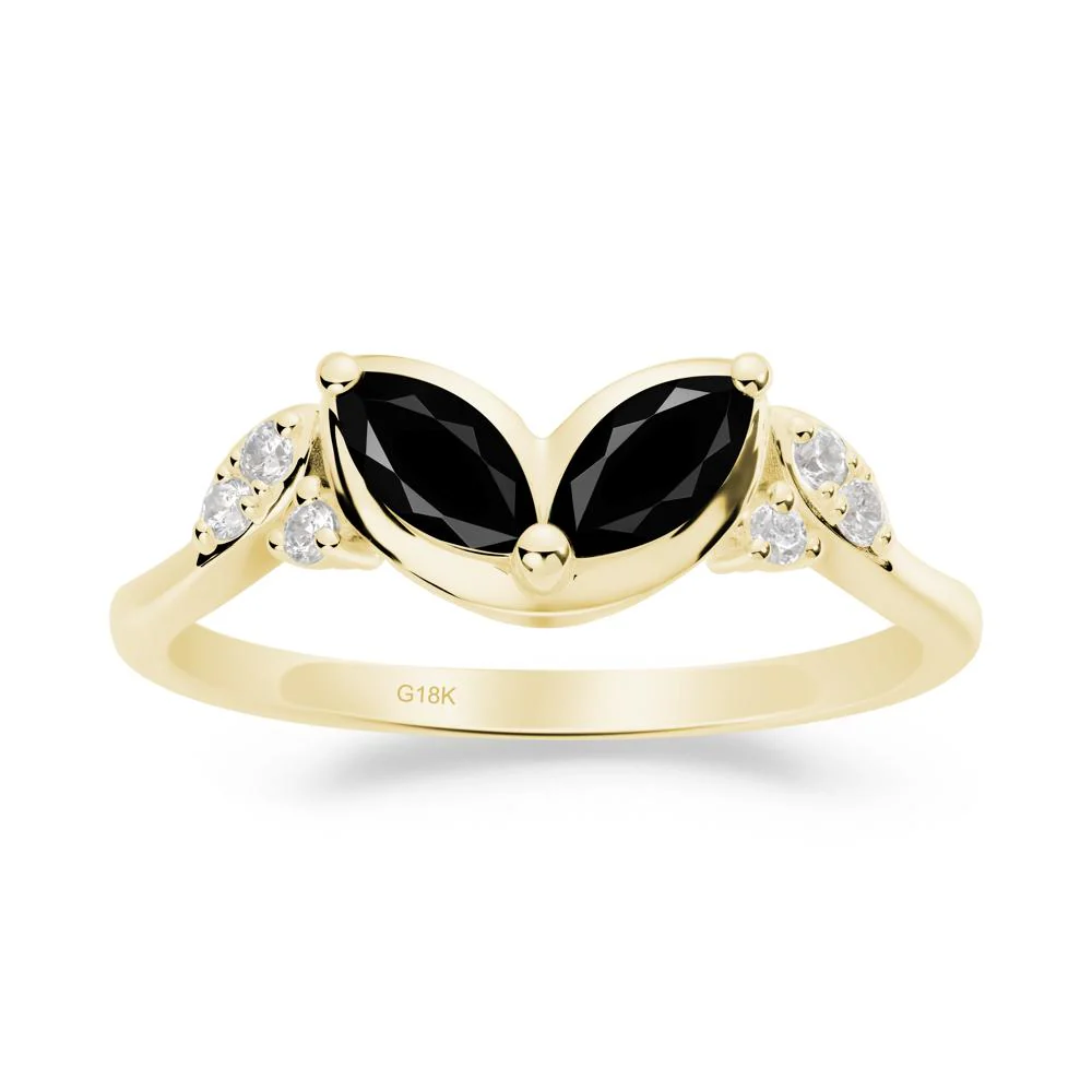 Leaf Inspired Black Spinel Ring - Image 3