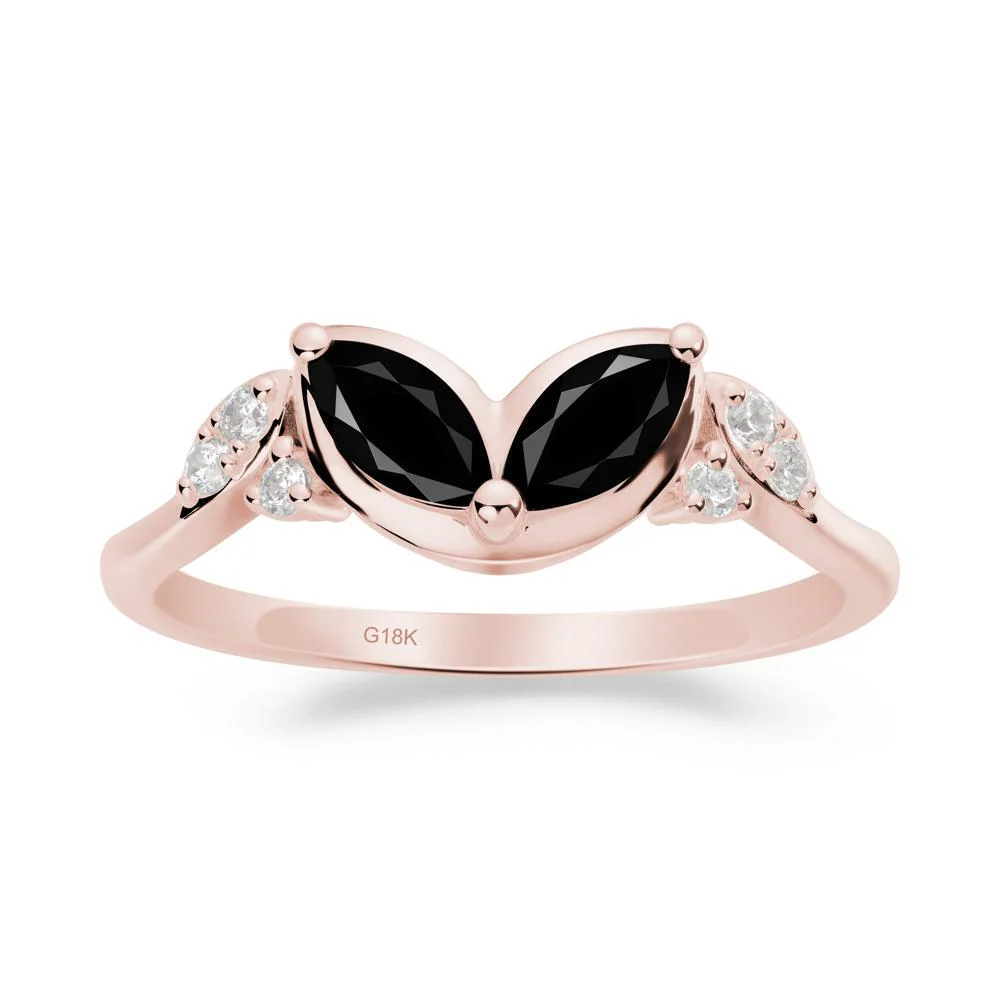 Leaf Inspired Black Spinel Ring - Image 4