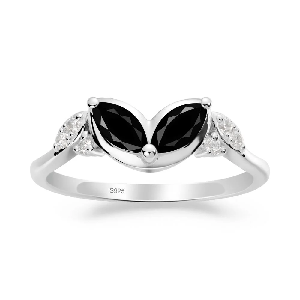 Leaf Inspired Black Spinel Ring - Image 9