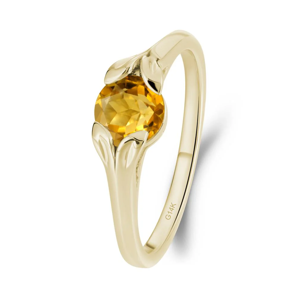 Leaf Inspired Citrine Engagement Ring - Image 3