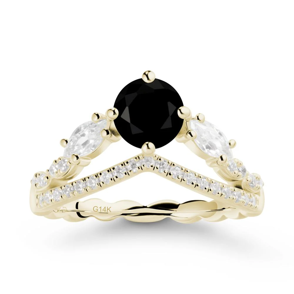 Leaf Inspired Crown Black Spinel Ring - Image 3