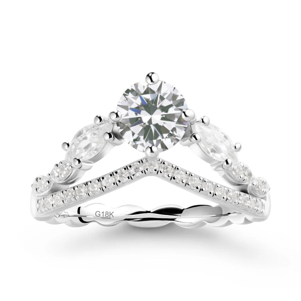 Leaf Inspired Crown Cubic Zirconia Ring - Image 5