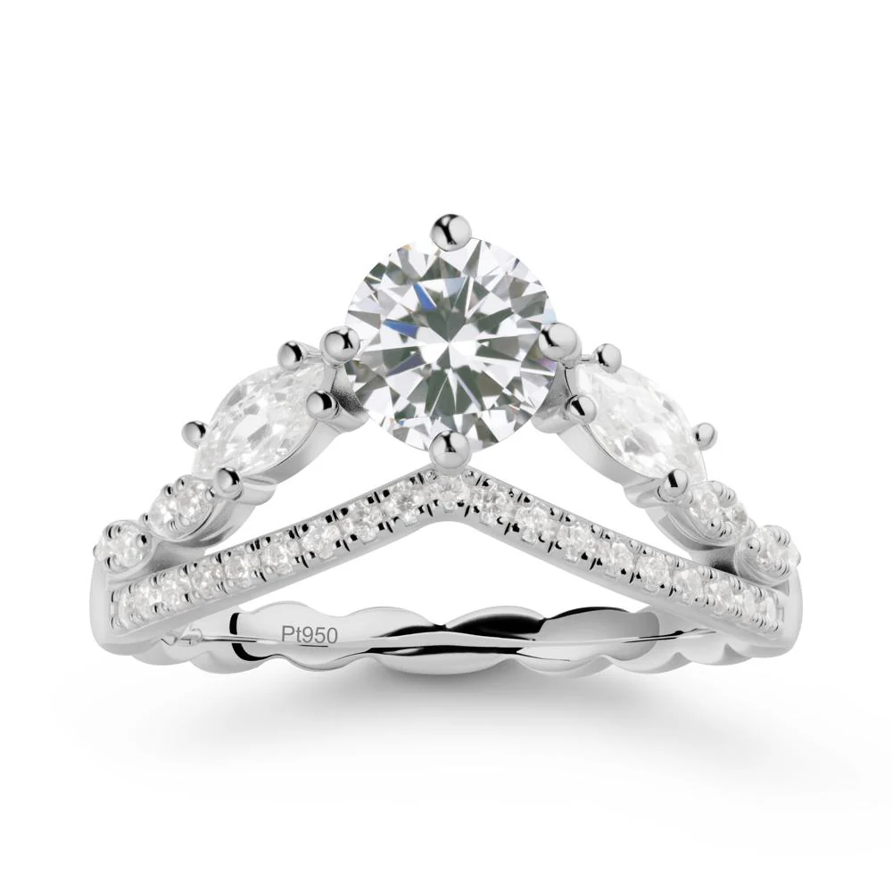 Leaf Inspired Crown Cubic Zirconia Ring - Image 8