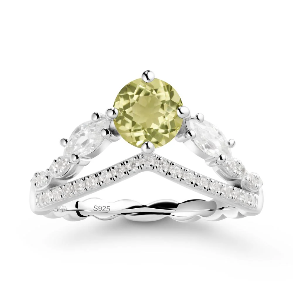Leaf Inspired Crown Lemon Quartz Ring - Image 9