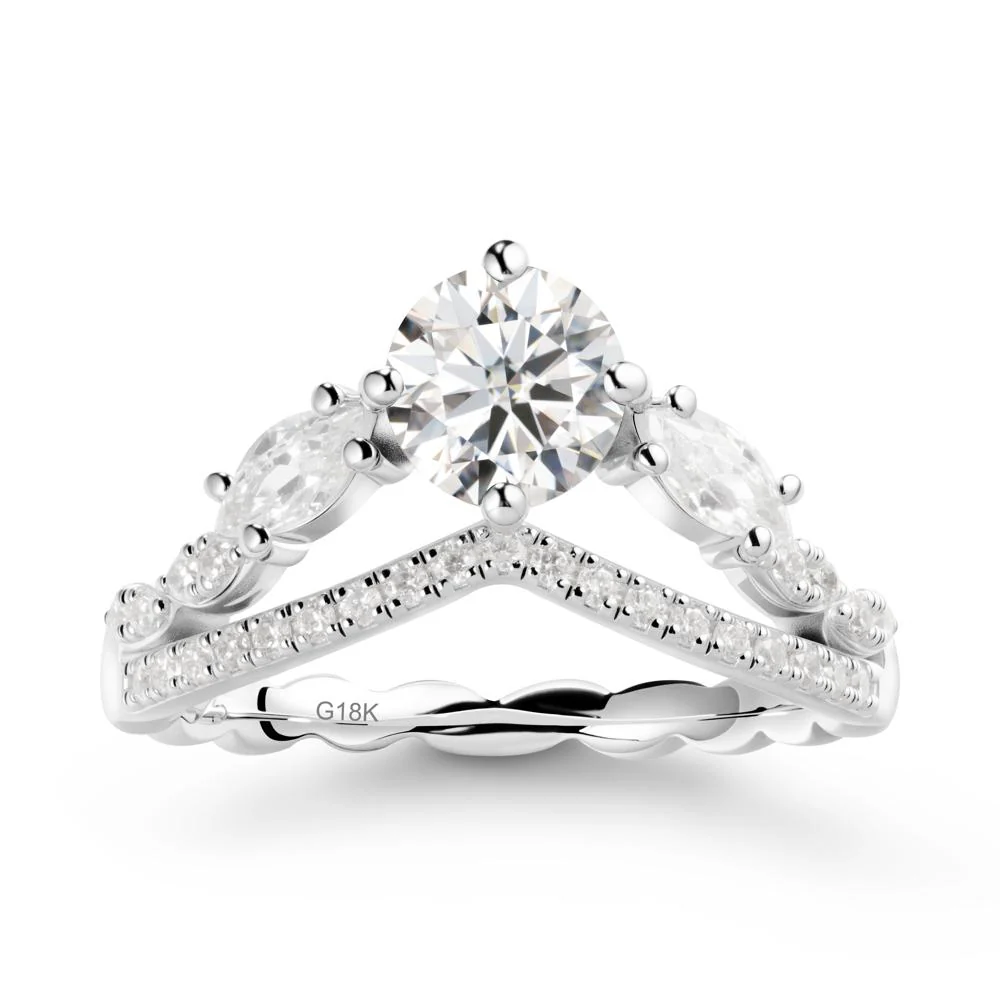 Leaf Inspired Crown Moissanite Ring - Image 5