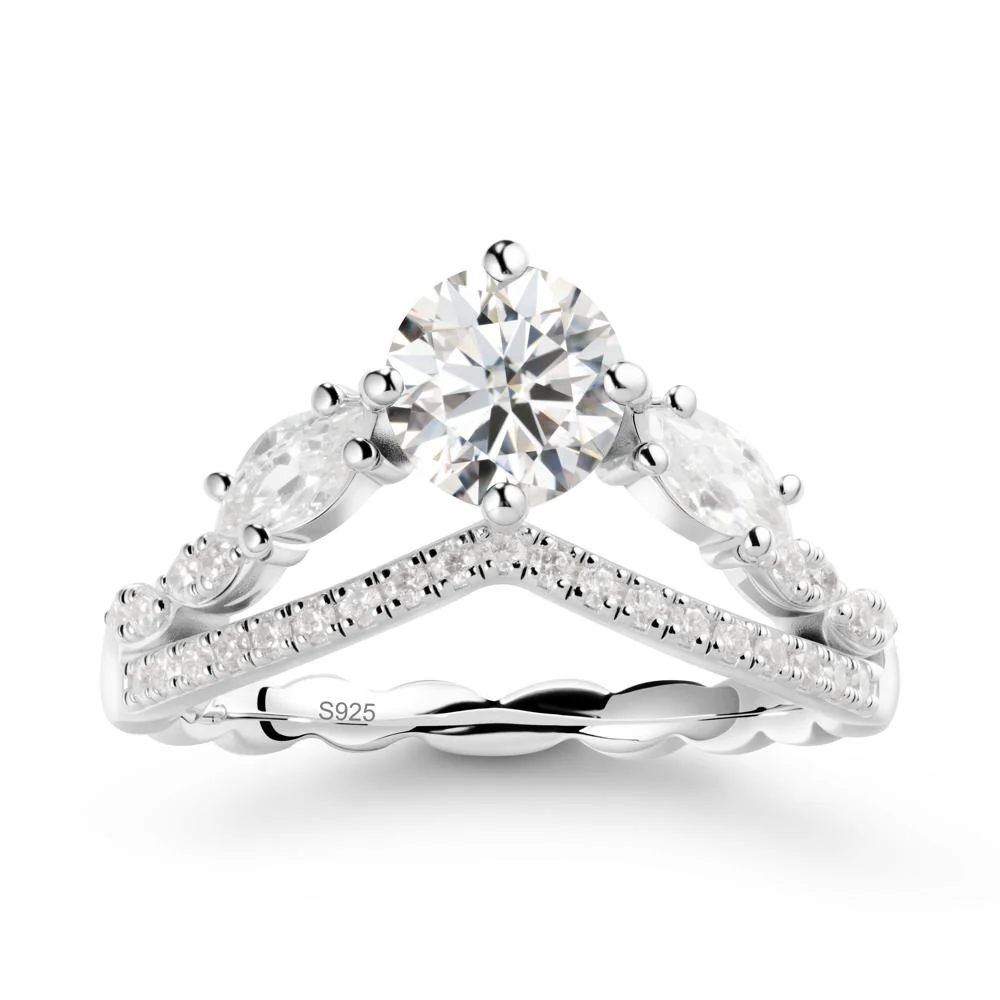Leaf Inspired Crown Moissanite Ring - Image 9