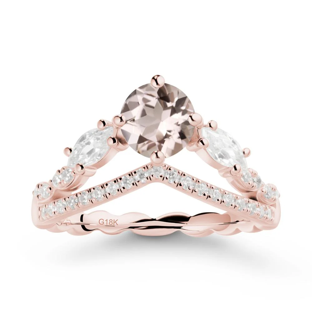 Leaf Inspired Crown Morganite Ring - Image 4