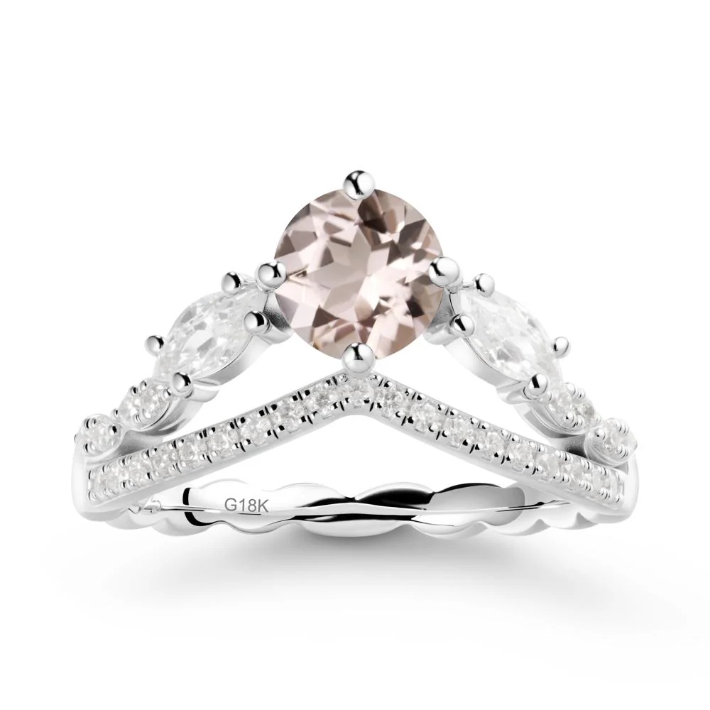 Leaf Inspired Crown Morganite Ring - Image 5