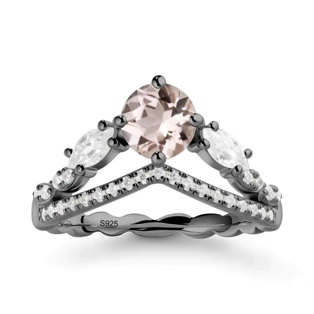 Leaf Inspired Crown Morganite Ring - Image 7