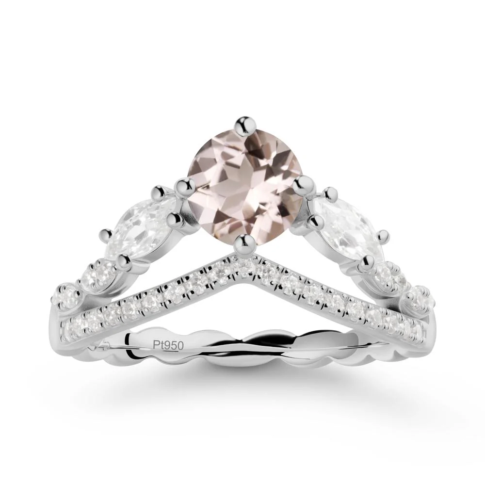 Leaf Inspired Crown Morganite Ring - Image 8