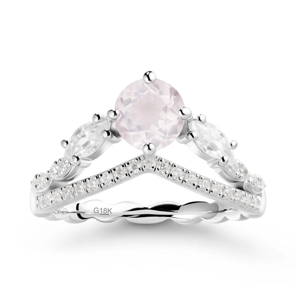 Leaf Inspired Crown Rose Quartz Ring - Image 6