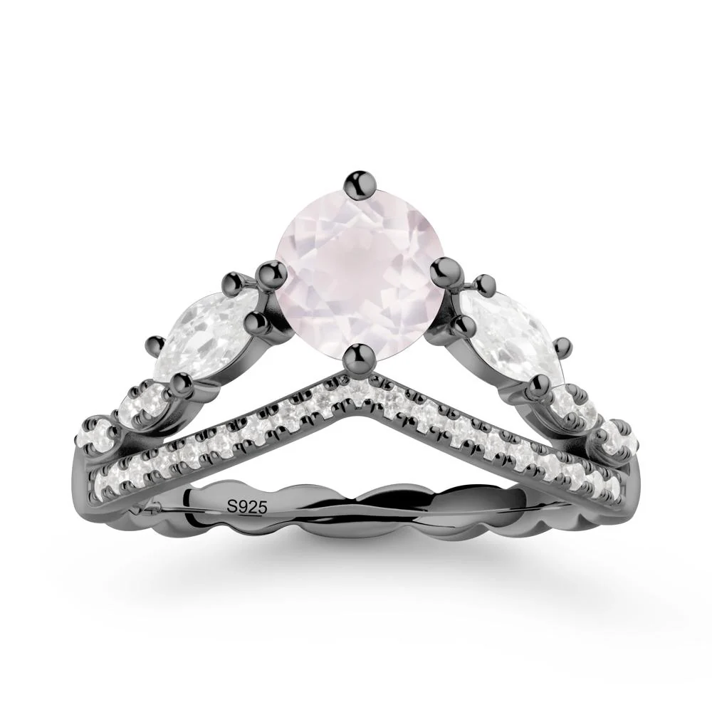 Leaf Inspired Crown Rose Quartz Ring - Image 8