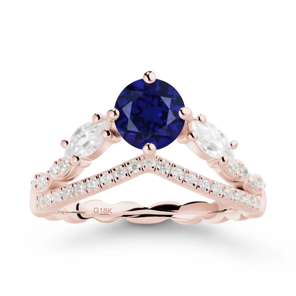 Leaf Inspired Crown Sapphire Ring - Image 5