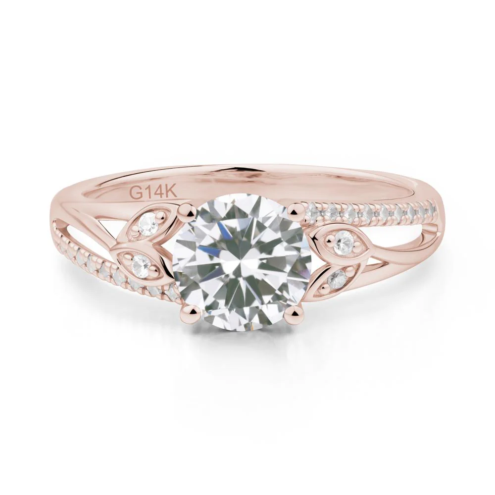 Leaf Inspired Cubic Zirconia Engagement Ring - Image 3