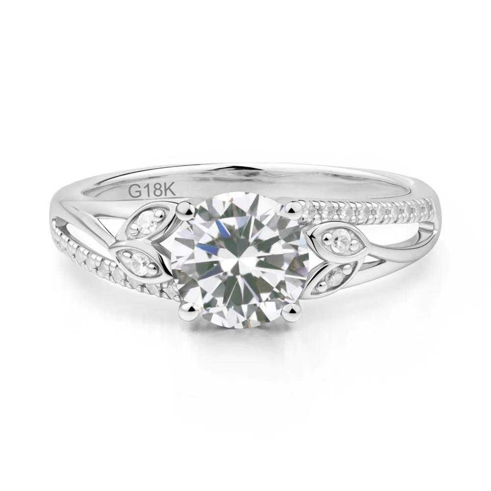 Leaf Inspired Cubic Zirconia Engagement Ring - Image 7