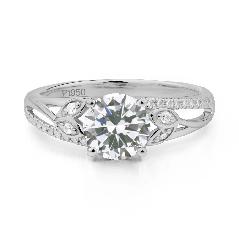 Leaf Inspired Cubic Zirconia Engagement Ring - Image 9