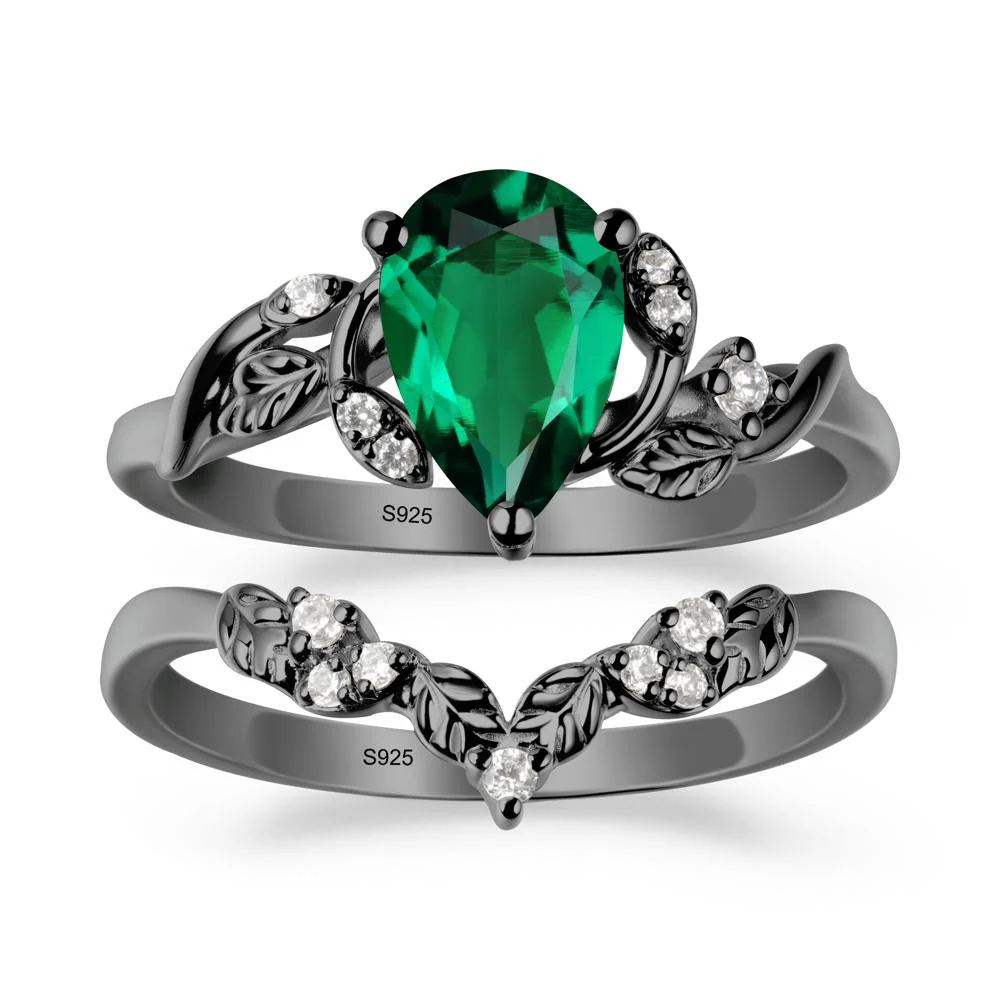 Leaf Inspired Emerald Bridal Set - Image 7