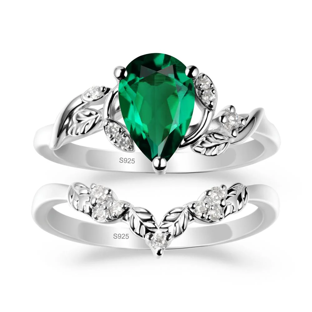 Leaf Inspired Emerald Bridal Set - Image 9