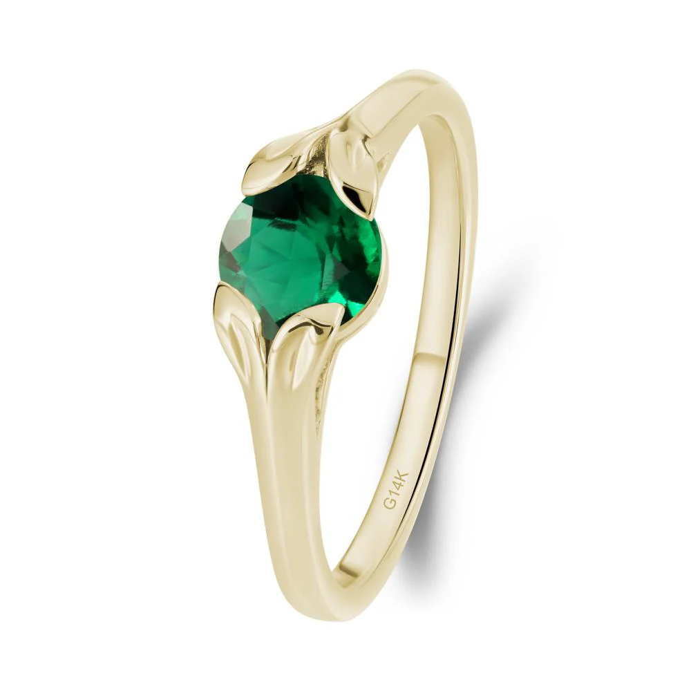 Leaf Inspired Emerald Engagement Ring - Image 2