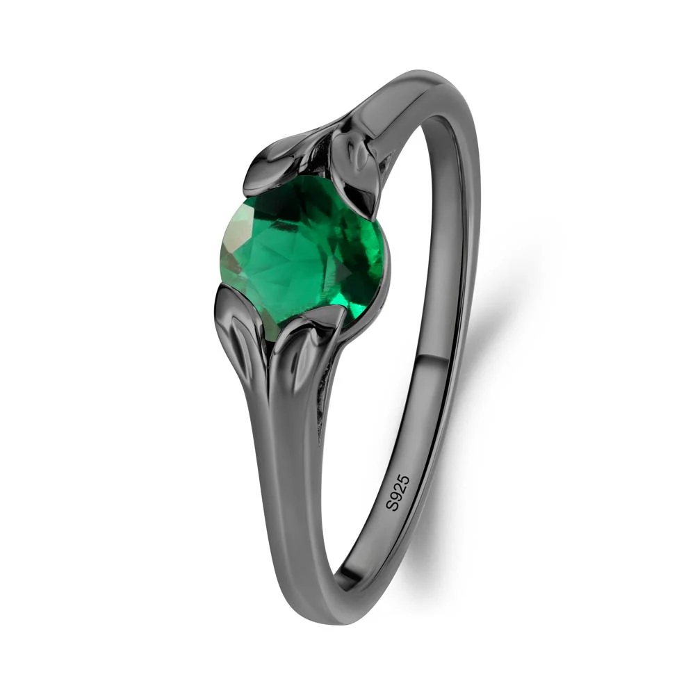 Leaf Inspired Emerald Engagement Ring - Image 8