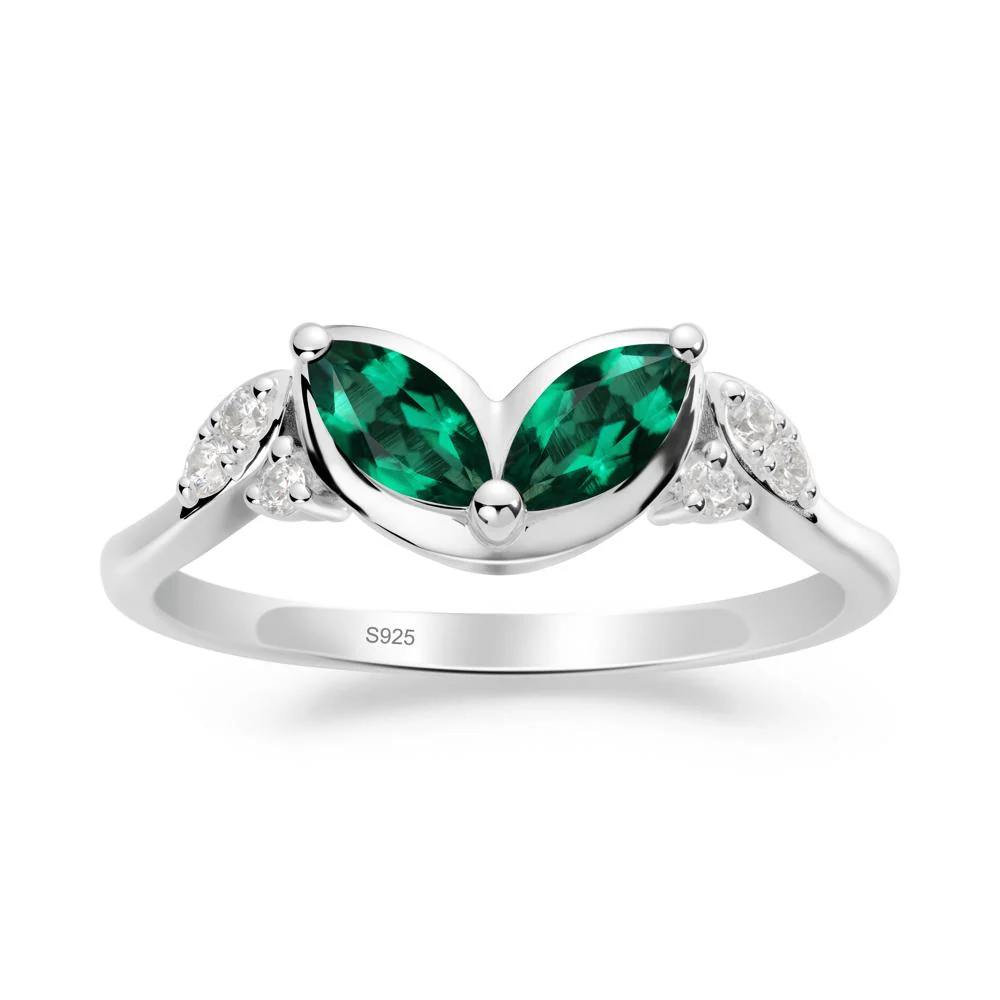 Leaf Inspired Emerald Ring