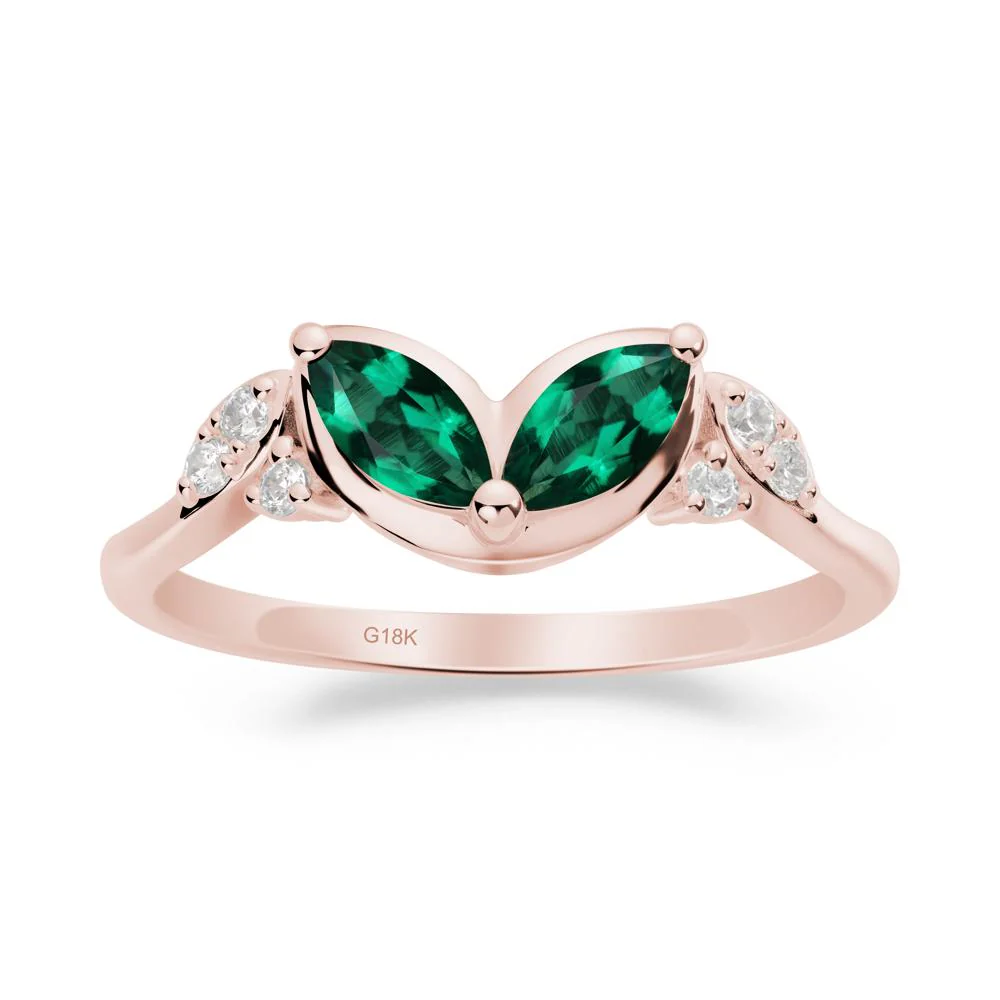 Leaf Inspired Emerald Ring - Image 2