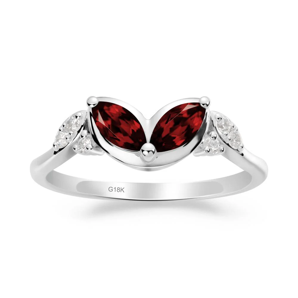 Leaf Inspired Garnet Ring - Image 2