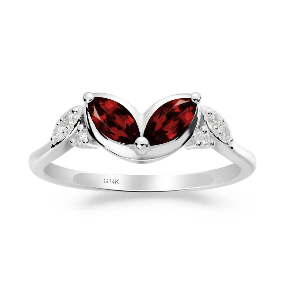 Leaf Inspired Garnet Ring - Image 3