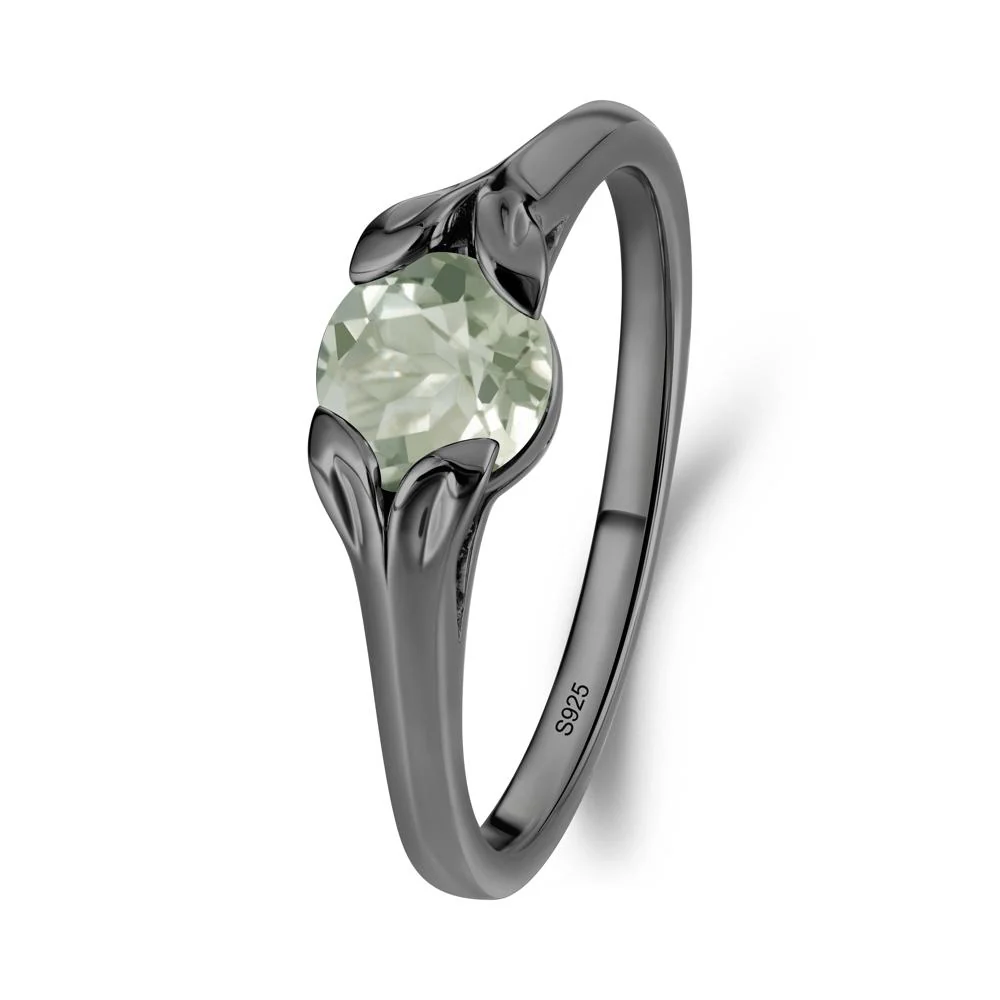 Leaf Inspired Green Amethyst Promise Ring - Image 9