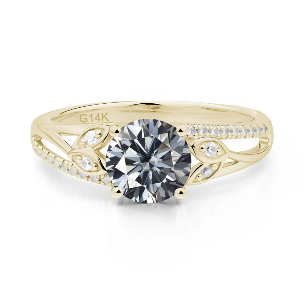Leaf Inspired Grey Moissanite Engagement Ring - Image 6