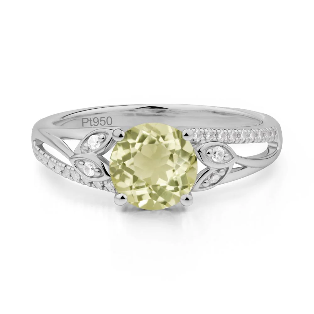 Leaf Inspired Lemon Quartz Engagement Ring - Image 2