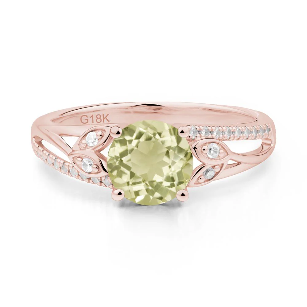 Leaf Inspired Lemon Quartz Engagement Ring - Image 4