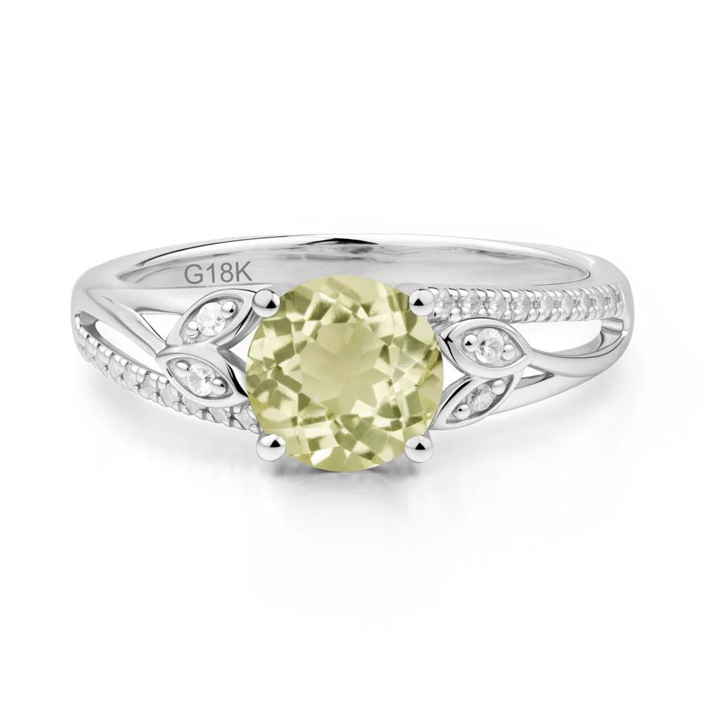 Leaf Inspired Lemon Quartz Engagement Ring - Image 8