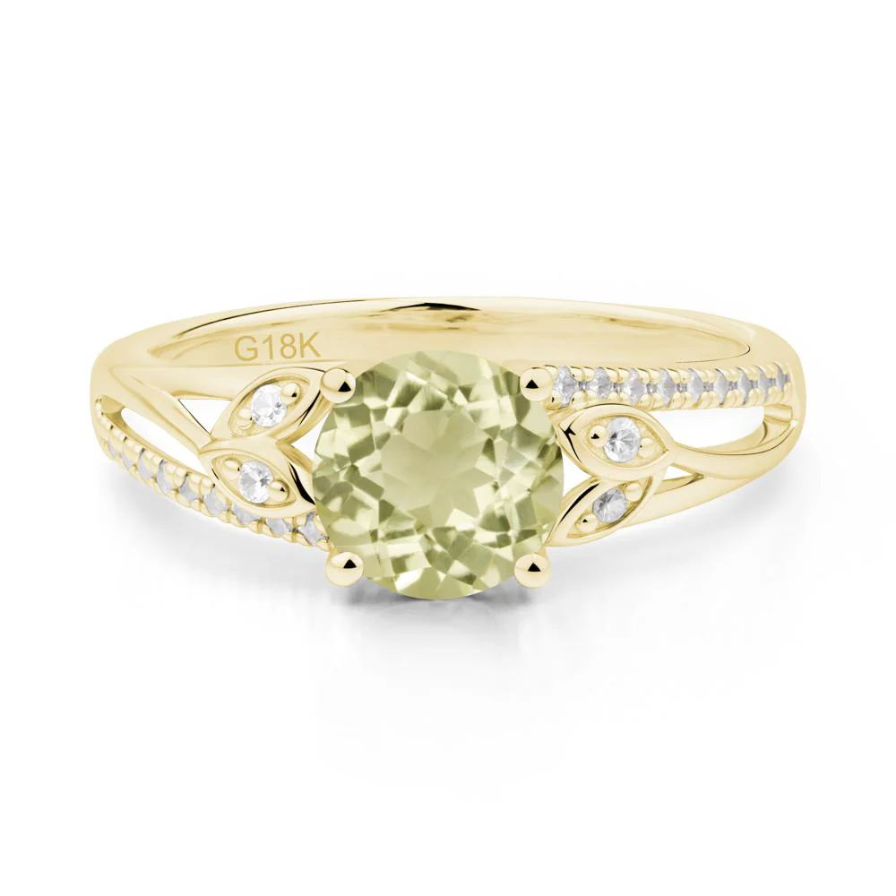 Leaf Inspired Lemon Quartz Engagement Ring - Image 9