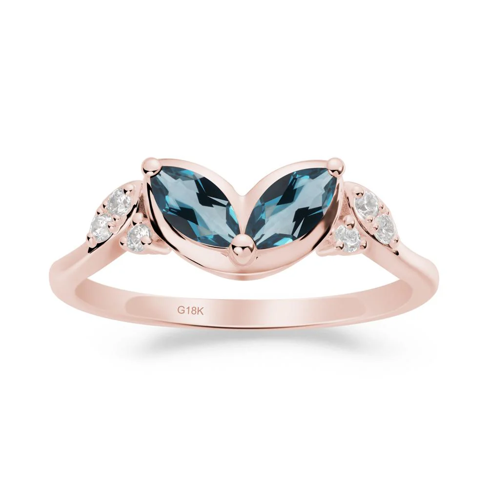 Leaf Inspired London Blue Topaz Ring - Image 3