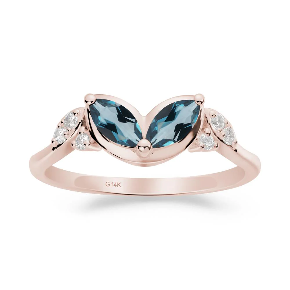 Leaf Inspired London Blue Topaz Ring - Image 4