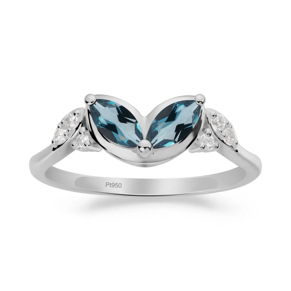 Leaf Inspired London Blue Topaz Ring - Image 5