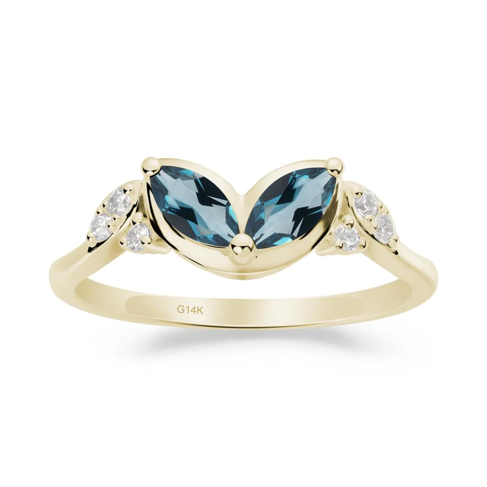 Leaf Inspired London Blue Topaz Ring - Image 7