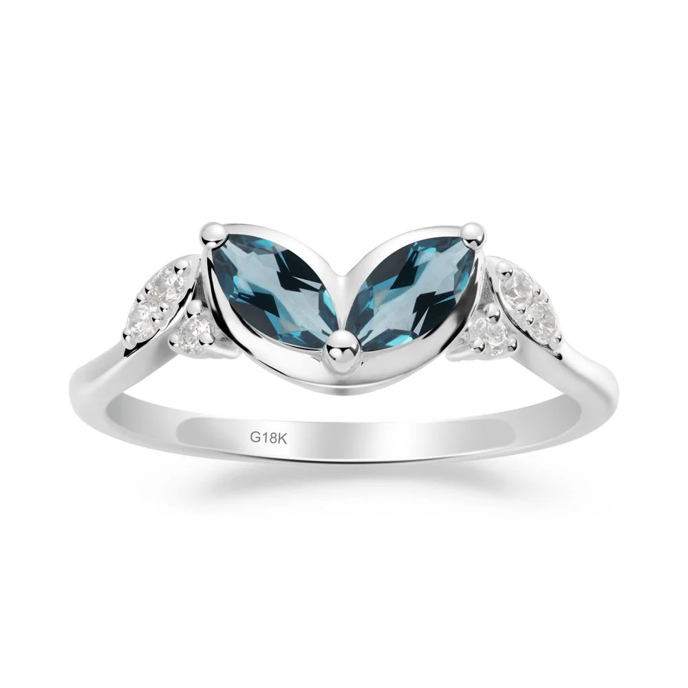 Leaf Inspired London Blue Topaz Ring - Image 8