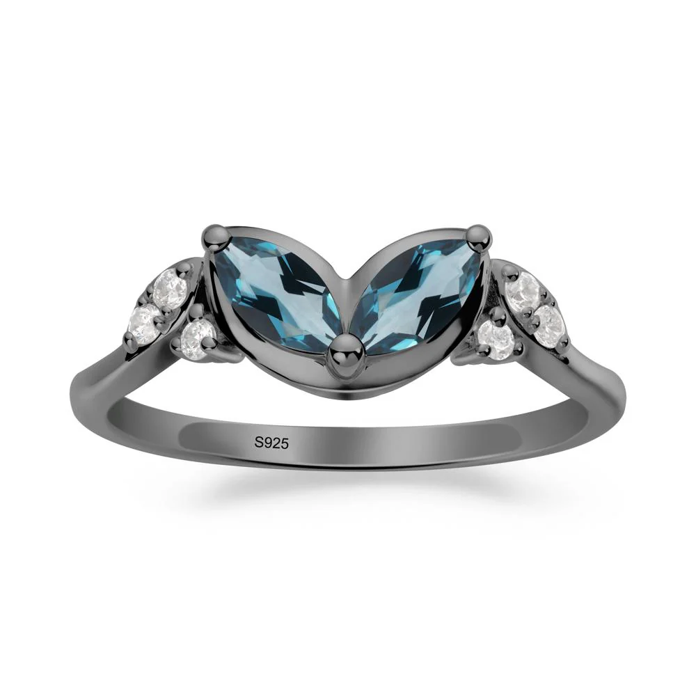 Leaf Inspired London Blue Topaz Ring - Image 9