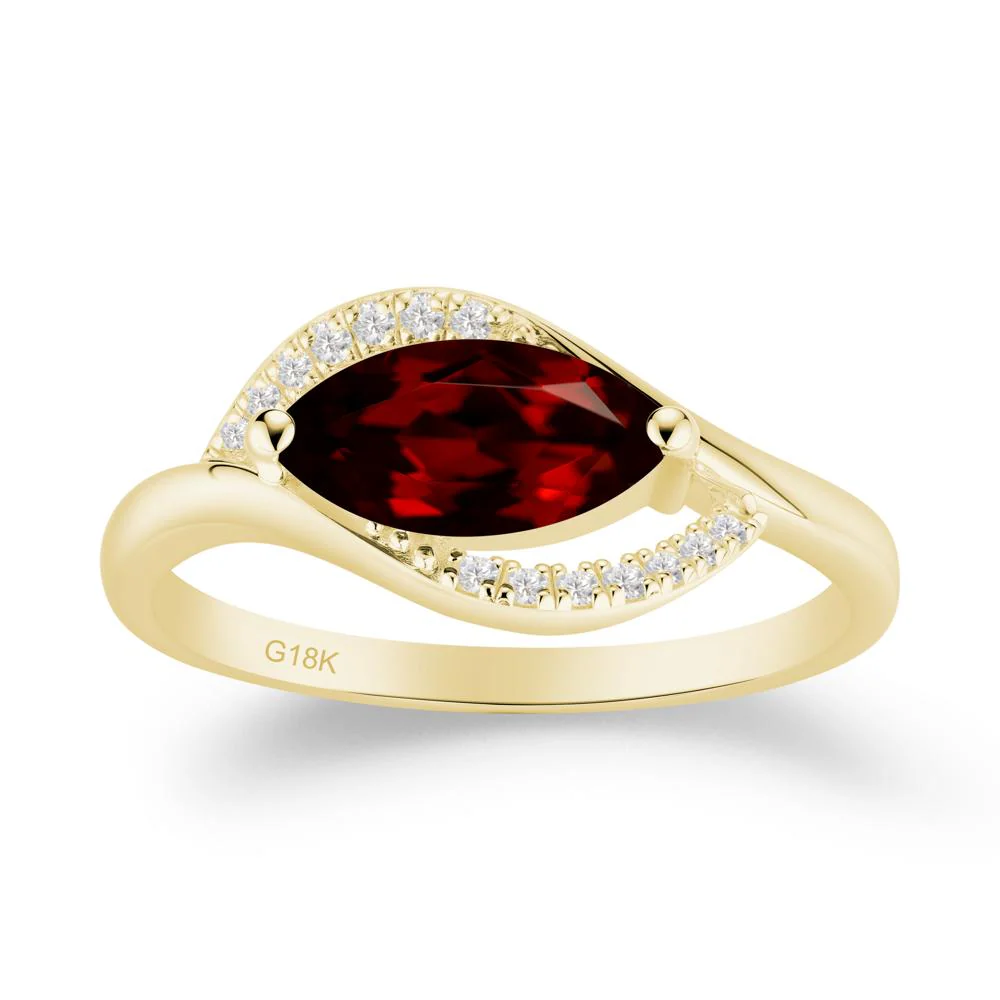 Leaf Inspired Marquise Cut Garnet Ring - Image 8
